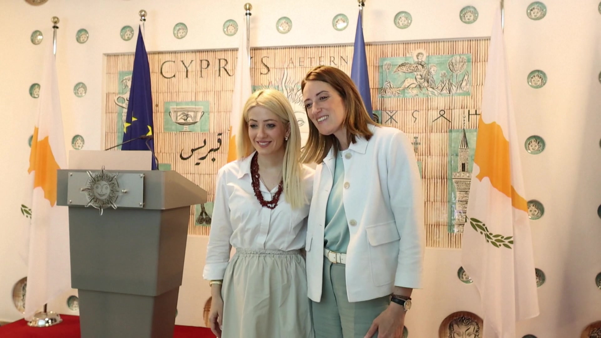 Official visit by Roberta METSOLA, EP President to Nicosia (Cyprus) - Meeting with Annita DEMETRIOU, President of the House of Representatives of Cyprus arrival meeting extracts from the press statement